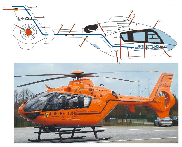 German Air Rescue Helicopter Decals