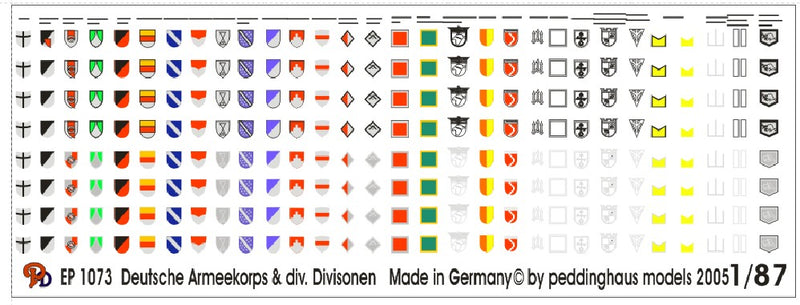 German Army Corps and Division Signs